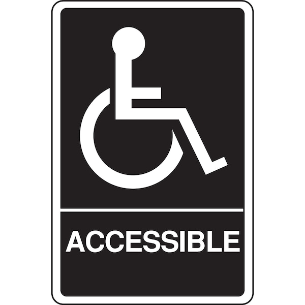 Hy-Ko Braille Handicapped Accessible Signs 6" x 9", 3PK A20012 - main